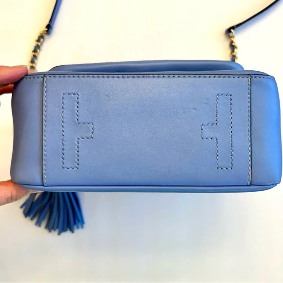 Tory Burch Fleming periwinkle small leather convertible crossbody bag lotus blue - Picture 5 of 16